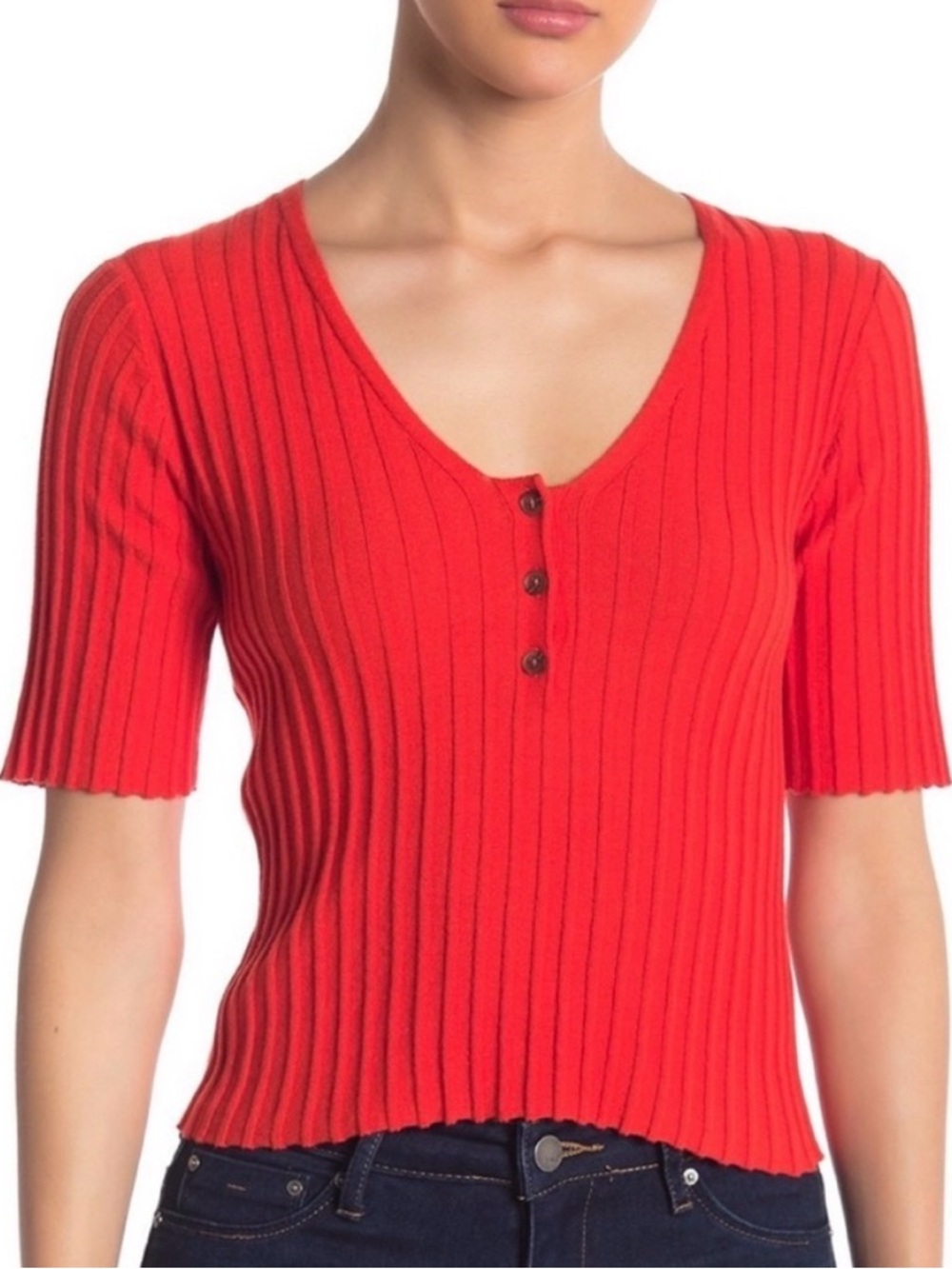Abound Red Summer Henley Shirt